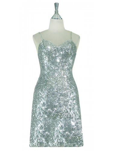 Metallic Silver Short Dress